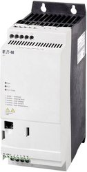 Falownik PowerXL™ DE1, 2,2 kW Eaton DE1-345D0FN-N20N   Napięcie wyjściowe 400 V/AC Prąd twornika (maks.) 5 A częstotliwość zegara (szczegóły) 16 kHz