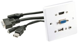 Przejściówka, adapter HDMI, VGA, USB, Jack LINDY 60220 60220, [1x HDMI, VGA, USB-A, złącze żeńskie jack 3,5 mm - 1x HDMI, VGA, USB-A, złącze żeńskie jack 3,5 mm]