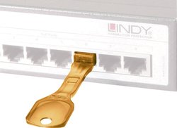 Blokada portu Lindy RJ45 (10 sztuk) z kluczem: Kod ORANGE LINDY 40480