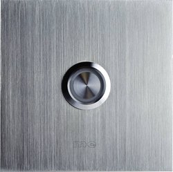 Przycisk dzwonka ze stali nierdzewnej ze zintegrowanym pierścieniem świetlnym KTC 100 m-e modern-electronics 41012, Ilość przycisków=1 Przyciski, 8-24 V AC/DC/1 A, IP65, srebrny