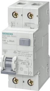 Wyłącznik różnicowoprądowy Siemens 5SU1356-6KK20, 1-biegunowy + N, B 20 A 0,03