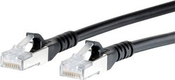 Kabel LAN Metz Connect 1308457000-E, 1 szt., RJ45, CAT 6a, S/FTP, 7.00 m, czarny