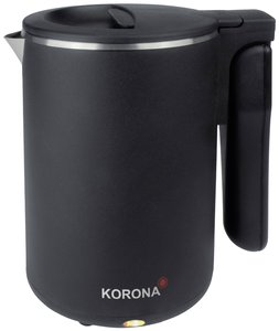 Czajnik bezprzewodowy, obudowa Cool-Touch, składany Korona, 800 W, 0.6 l, czarny