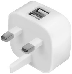 Angielska przejściówka do gniazda USB, 2x USB, 10,5W, biała Ładowarka USB LogiLink PA0209 PA0209 10.5 W 2100 mA