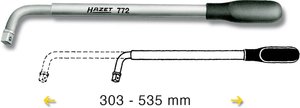 Wysuwany klucz do nakrętek kół, s: Zabierak czworokątny zewnętrzny 12,5 = 1/2 ″ Klucz do kół Hazet 772