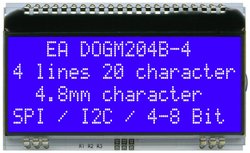 Wyświetlacz 7 segmentowy EADOGM204B-A DISPLAY VISIONS EADOGM204B-A  niebieski