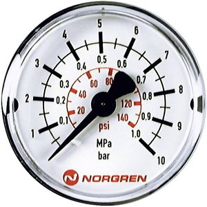 Manometr pneumatyczny Norgren 18-013-888, (O) 63 mm, R1/8, 0 do 25 bar