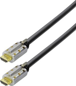 Kabel HDMI Maxtrack C 505-10 L C 505-10 L, kompatybilny z HDMI, ekranowany, kanał powrotny audio, HDMI 4K z Internetem, ze złączem śrubowym, pozłacane styki, 10.00 m