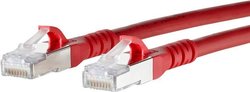 Kabel LAN Metz Connect 1308450566-E, 1 szt., RJ45, CAT 6a, S/FTP, 0.50 m, czerwony