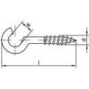 Hak wkręcany TOOLCRAFT 80 mm stal galwanizowana ocynk.  100 szt.