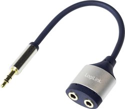 LogiLink CA1100  Jack Audio Przejściówka, adapter [1x złącze męskie jack 3,5 mm - 2x złącze żeńskie jack 3,5 mm] czarny