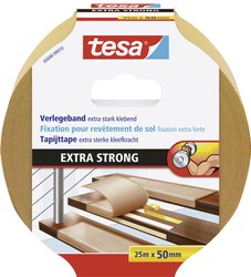 tesa® dwustronna taśma montażowa / taśma klejąca do dywanów - wyjątkowo mocne mocowanie, niezawodne mocowanie, nadaje się również do pomieszczeń z ogrzewaniem podłogowym Taśma do wykladzin tesa  05696-00010-11 EXTRA STRONG (D x S) 25 m x 50 mm 25 m 1 szt.