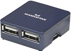 Hub USB 2.0 Manhattan 160605, 4 x USB 2.0, niebieski