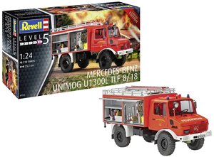 Modelu samochodu ciężarowego do sklejania Revell Mercedes-Benz Unimog U 1300 L Feuerwehr TLF 8/18 07512 1:24