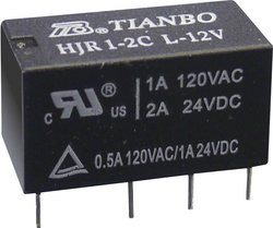 Przekaźnik sygnałów HJR1-2C Tianbo Electronics HJR1-2C-L-12VDC 12 V/DC 2 zestyki przełąc