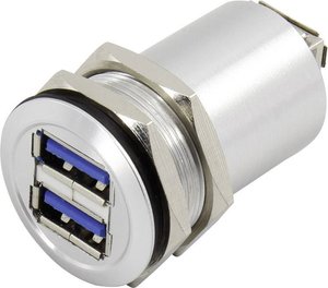 Podwójne złącze żeńskie USB A 3.0 TRU COMPONENTS USB-14 1408768, 1 szt.