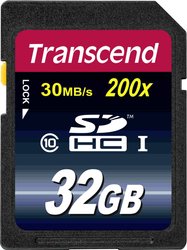 Karta pamięci SDHC Transcend TS32GSDHC10, 32 GB, Class 10, 30 MB/s / 15 MB/s