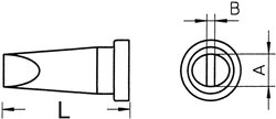 Grot lutowniczy Weller LT-H, T0054443799 Kształt dłuta, prosty, 0.8 mm, 1 szt.