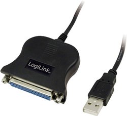 Kabel USB 1.1 LogiLink UA0054 UA0054, [1x złącze męskie USB-A 1.1 - 1x złącze żeńskie D-SUB 25-pin], 1.50 m, czarny