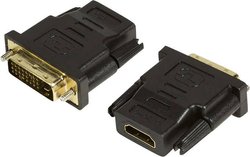 Przejściówka, adapter HDMI, DVI LogiLink AH0001, [1x złącze żeńskie HDMI - 1x złącze męskie DVI 24+1-pin]