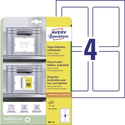 Avery-Zweckform 8001-20 Etykiety nośników 120 x 80 mm Polypropylen biały, jasnoszary 80 szt. Trwały