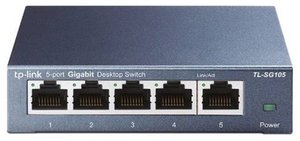 Switch TP Link TL-SG105, 1000 Mb/s, 5 portów RJ45, QoS, IGMP, metalowa obudowa