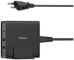 Uniwersalna stacja ładująca USB-C, 3 porty, Power Delivery (PD), 5-20V/65W Stacja ładowania USB Hama  00200017 65 W 3000 mA