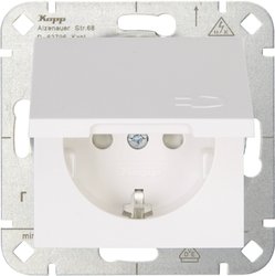 Gniazdo sieciowe z klapką Płytka przycisku Kopp HK 07 940129002, czysty biały