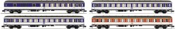 Wagon osobowy Fleischmann 881908 4-częściowy Zestaw „Pociąg DC w kolorze pop”, DB