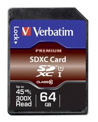 Karta pamięci SDXC Verbatim 44024, 64 GB, Class 10, UHS-I, 45 MB/s / 45 MB/s