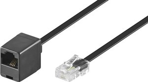 ISDN Przedłużacz [1x złącze męskie RJ45 8p4c - 1x złącze żeńskie RJ45 8p8c] 6.00 m czarny Basetech