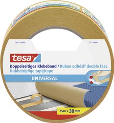 tesa® dwustronna uniwersalna taśma klejąca - idealna do układania dywanów oraz do prac rękodzielniczych i dekoracyjnych Taśma dwustronna tesa  56157-00000-11 UNIVERSAL (D x S) 25 m x 38 mm 25 m 1 szt.