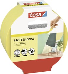 tesa painter's tape Professional - taśma malarska wykonana z cienkiego papieru washi do szczególnie precyzyjnego maskowania podczas prac malarskich - do wewnątrz i na zewnątrz - 50 mx 30mm Taśma malarska tesa  56299-00000-00 Professional (D x S) 50 m x 30