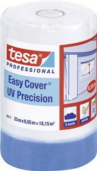 tesa Easy Cover® UV Precision, rozwiązanie 2 w 1 (folia LDPE i taśma malarska UV PLUS), idealne do zastosowań zewnętrznych Folia ochronna tesa tesa Easy Cover® 04411-00002-00  (D x S) 33 m x 55 cm 33 m 1 szt.