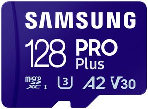 Karta pamięci microSDXC Samsung PRO Plus, 128 GB, A2 Application Performance Class, v30 Video Speed Class, UHS-I