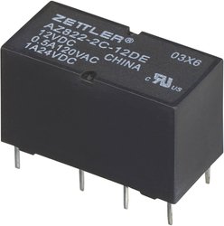 Przekaźnik subminiaturowy Zettler Electronics AZ822-2C-12DE, max. 1 A 24 V/DC/120 V/AC