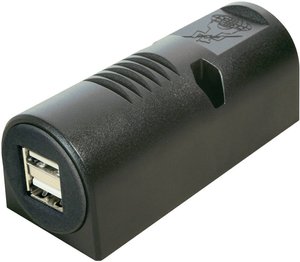 Podwójne gniazdo USB do zabudowy ProCar 67323501, Obciążalność prądu maks.: 5 A, 12 - 5 V, 24 - 5 V
