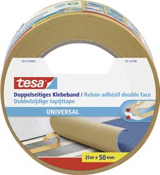 tesa® dwustronna uniwersalna taśma klejąca - idealna do układania dywanów oraz do prac rękodzielniczych i dekoracyjnych Taśma dwustronna tesa  56172-00003-11 UNIVERSAL (D x S) 25 m x 50 mm 25 m 1 szt.