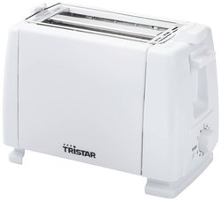 Tristar Br-1009 Toster 650 W Metal 2 Slots Biały [Klasa efektywności energetycznej A] Toster z wbudowanym podgrzewaczem do bułek Tristar BR-1009