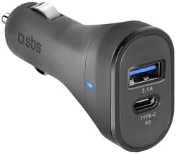 Ładowarka USB sbs mobile Typ C - USB KFZ-Ladegerät von 2.1A TECRTC1USB2AUL 10 W 2.1 A USB Power Delivery (USB-PD)