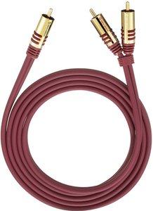 Kabel audio, Cinch Oehlbach 20561, [2x złącze męskie RCA/cinch - 1x złącze męskie RCA/cinch], 1.00 m, czerwony