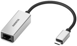Przejściówka, adapter USB-C®, RJ45 Marmitek 25008373, [1x USB-C - 1x złącze żeńskie RJ45]