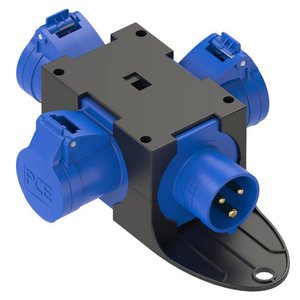 Adapter PCE 9430401, 230V, 16A, IP44, 3x gniazdo CEE 16 Cara A , 3-biegunowe