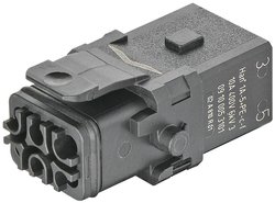 Złącze męskie Harting Han 1A-5+PE-C-f latch 09 10 005 3101, Han® 1A, 1 szt.