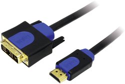 Przejściówka DVI, HDMI LogiLink CHB3105, pozłacane styki, ze złączem śrubowym, 5.00 m