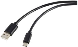 Kabel USB Renkforce RF-5720398, USB 2.0, Złącze męskie USB-C®, Złącze męskie USB-A, 1.80 m