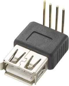 Złącze wtykowe USB do montażu na płytce drukowanej TRU COMPONENTS Typ A 90° 774932, 1 szt.