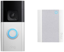 ring B0BFJNL42P Wideodomofon IP Video Doorbell + Chime (2nd Gen) WLAN   nikiel (matowy), czarny