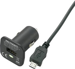 Ładowarka samochodowa USB VOLTCRAFT CPS-1000, kabel microUSB