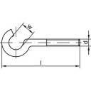 Hak wkręcany TOOLCRAFT 40 mm stal galwanizowana ocynk. M4 100 szt.